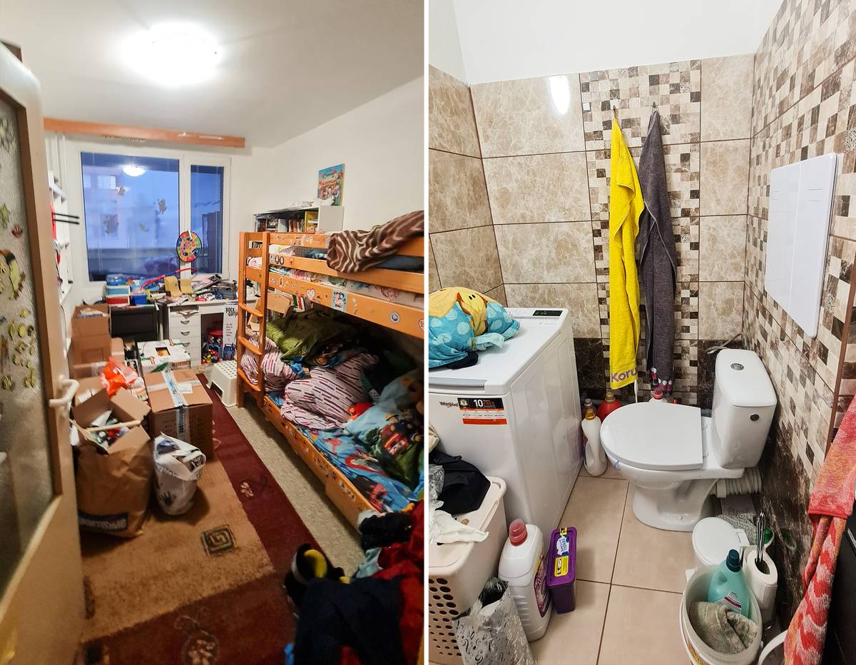 Původní stav - ložnice a koupelna