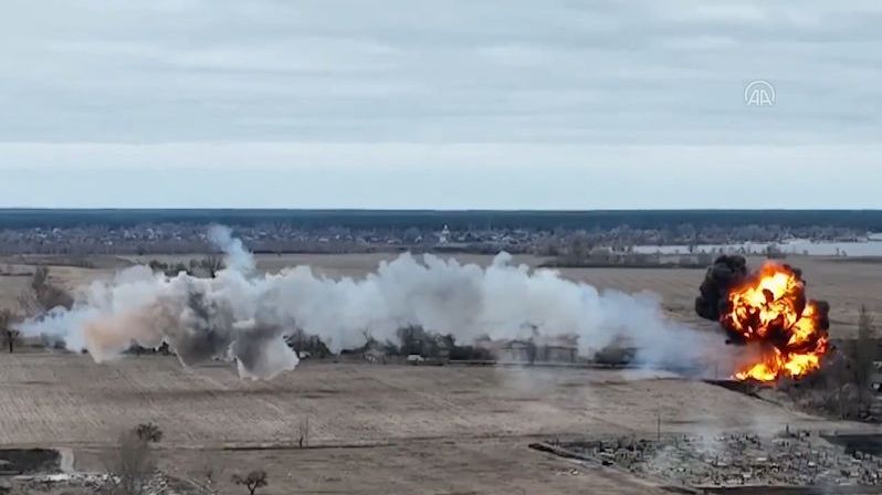 Kamera zaznamenala sestřelení ruské helikoptéry