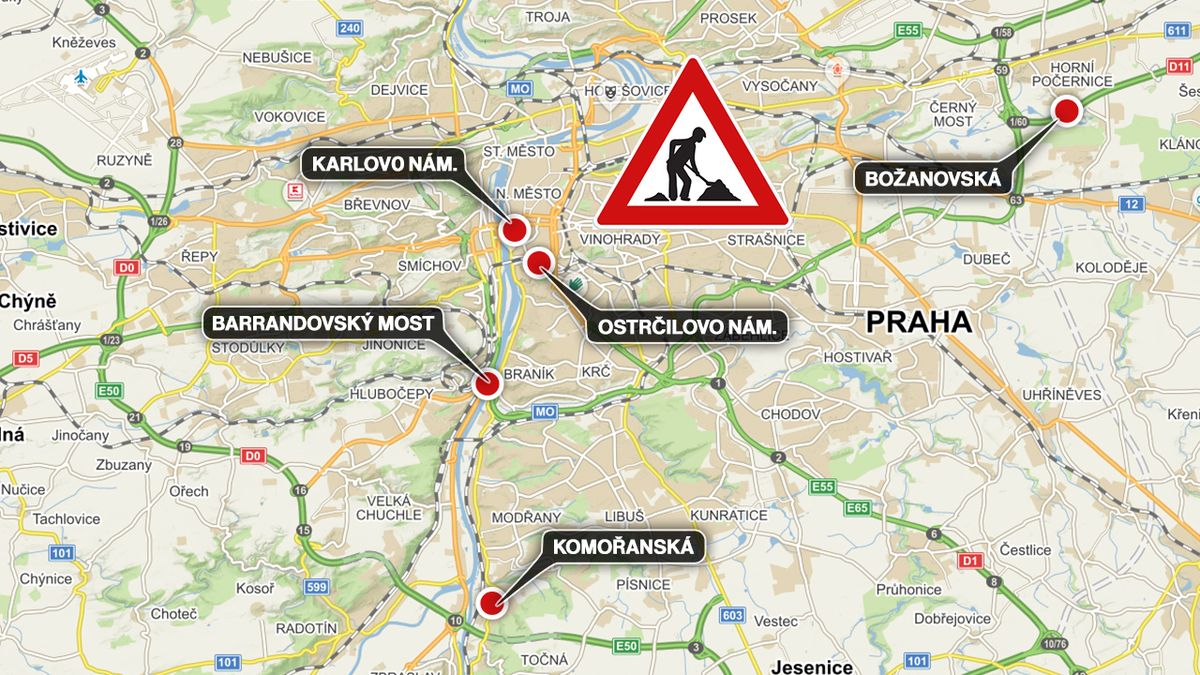 Tradiční letní opravy v Praze: Rekonstrukce Barrandovského mostu, výluky metra a tramvají