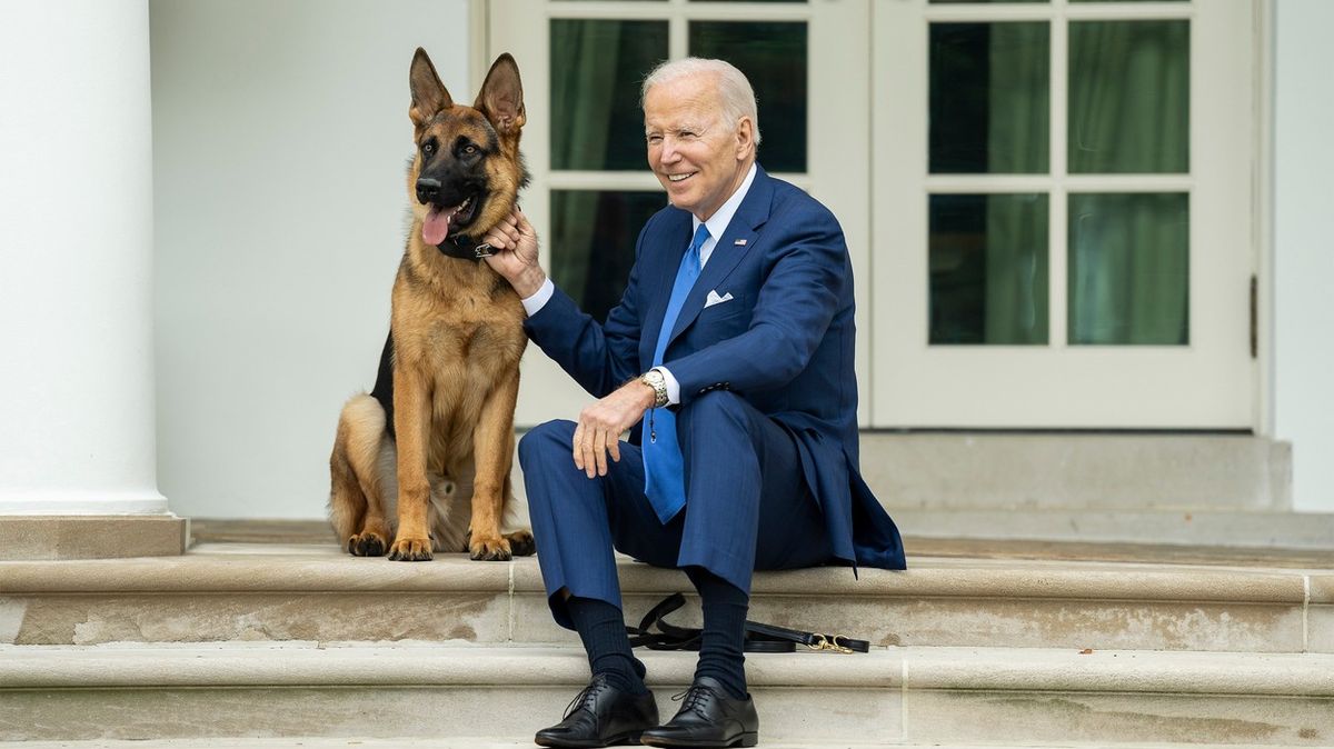 Bidenův kousavý pes Commander už leze ochrance na nervy