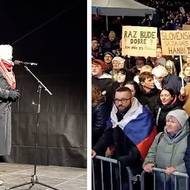 Demonstrace proti Robertu Ficovi. Magda Vášáryová se nikdy demokratických ideálů nevzdala.