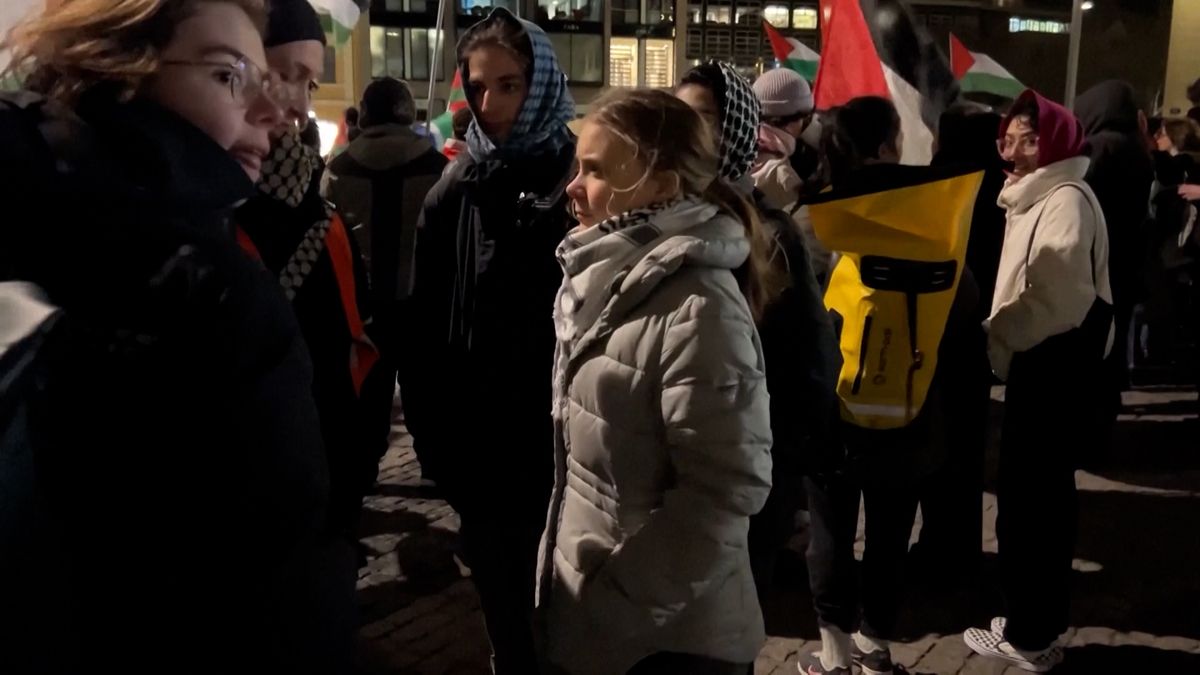 Greta Thunbergová protestovala v Lipsku proti Izraeli