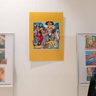 Jaroslav Němeček je rodákem z pražských Modřan, takže bylo nasnadě uspořádat výstavu zrovna zde. Jeho rodný dům v této městské části posloužil jako inspirace pro dům komiksových postav.