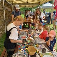 Na Helfštýně nechyběly ani výtvarné dílničky pro děti.