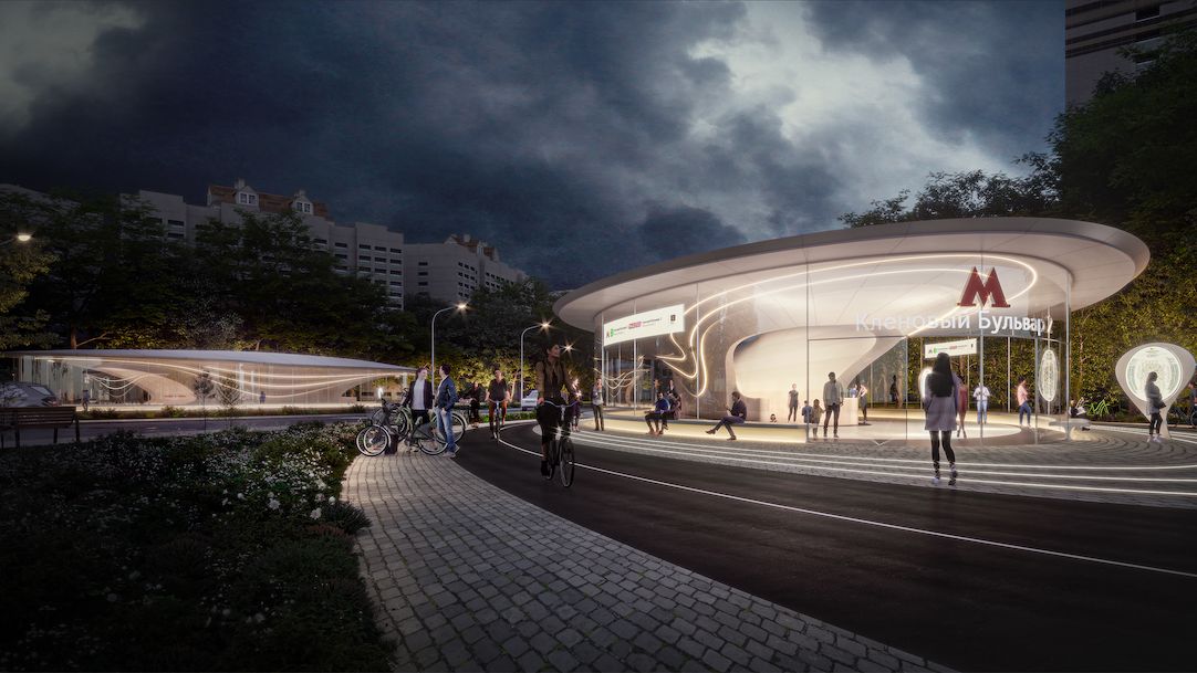 Návrh nové stanice moskevského metra nese charakteristické znaky tvorby studia Zahy Hadid.