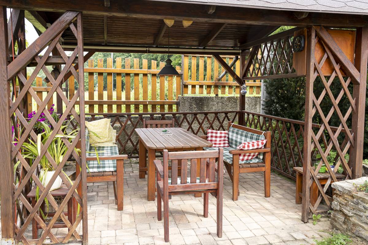 Venkovní posezení je vždy připraveno pro posezení s rodinou či přáteli.