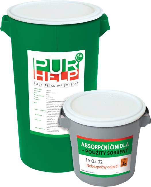 PUR Help, drť izolace z chladniček, ocení např. hasiči k odsávání oleje.