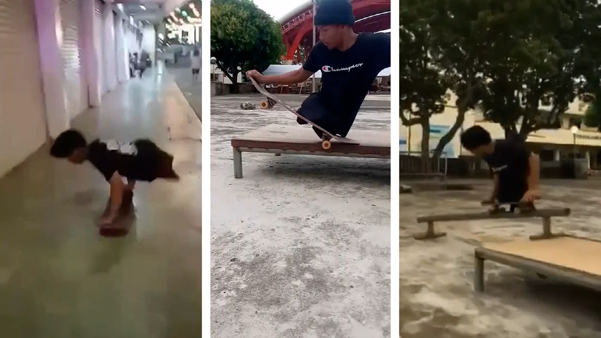 Narodil se bez nohou, přesto jezdí a skáče na skateboardu