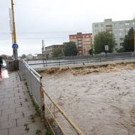 Řeka Opava krátce před vylitím