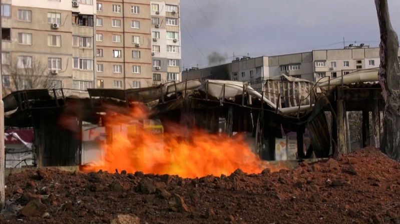 Zničené předměstí Charkova je bez plynu. Ruská raketa zasáhla plynovod