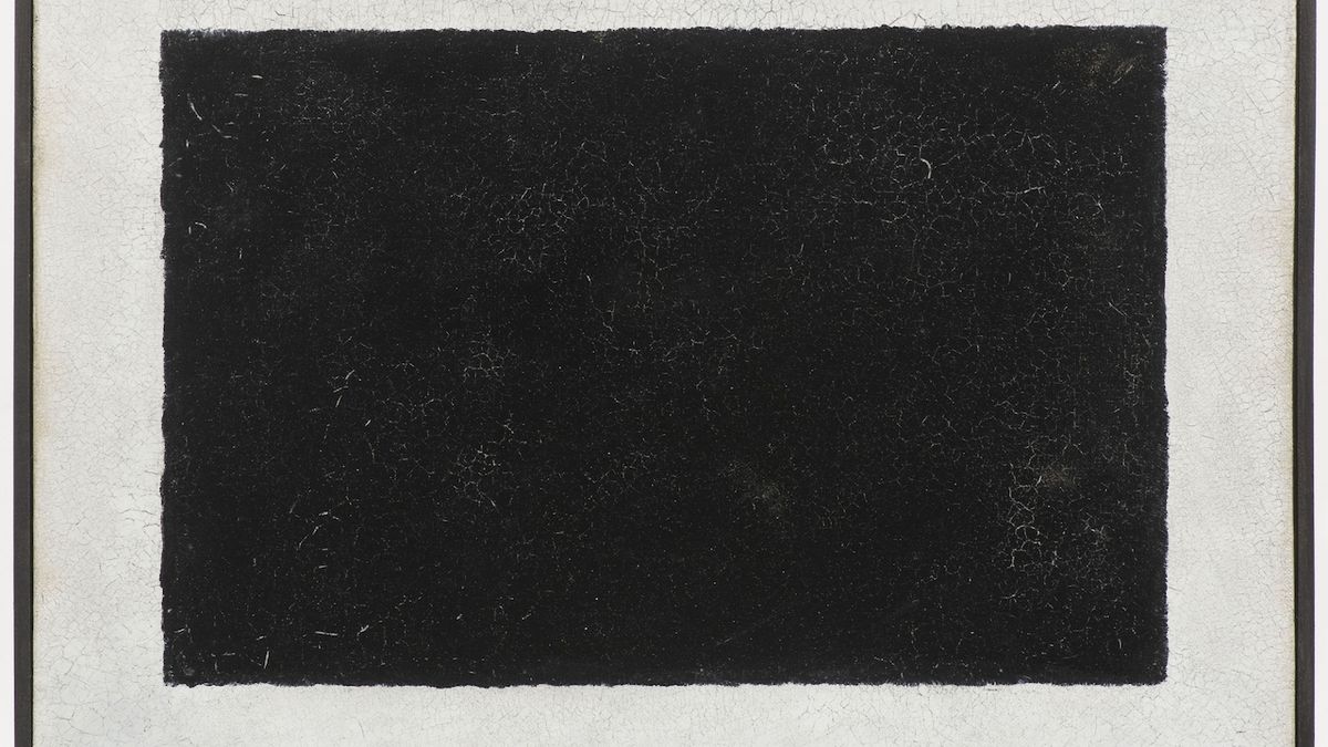 Malevičův obraz Černý obdélník na bílém pozadí jde do aukce