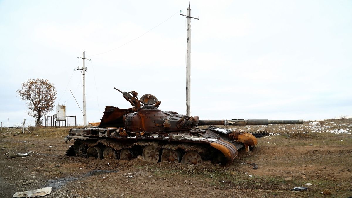 Zničený arménský tank