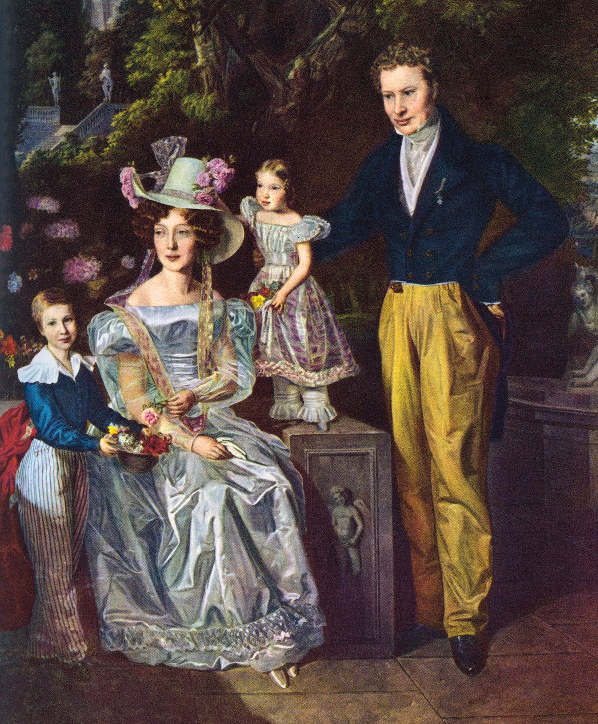 Hlavně se dobře vdát, pak mohl být život v 19. století idylický – jako na obrazu Rodina v parku od Ferdinanda Georga Waldmüllera.