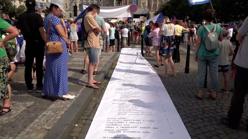 V Praze demonstroval spolek Milion chvilek