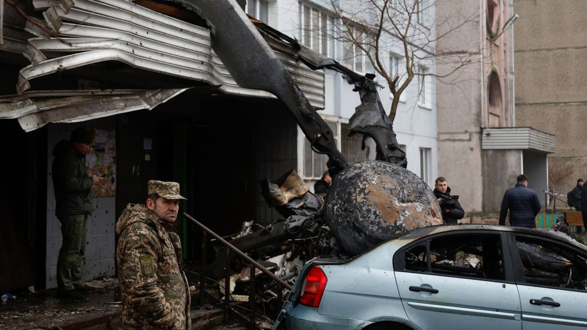 Na Ukrajině spadl vrtulník, zahynulo vrcholné vedení ministerstva vnitra