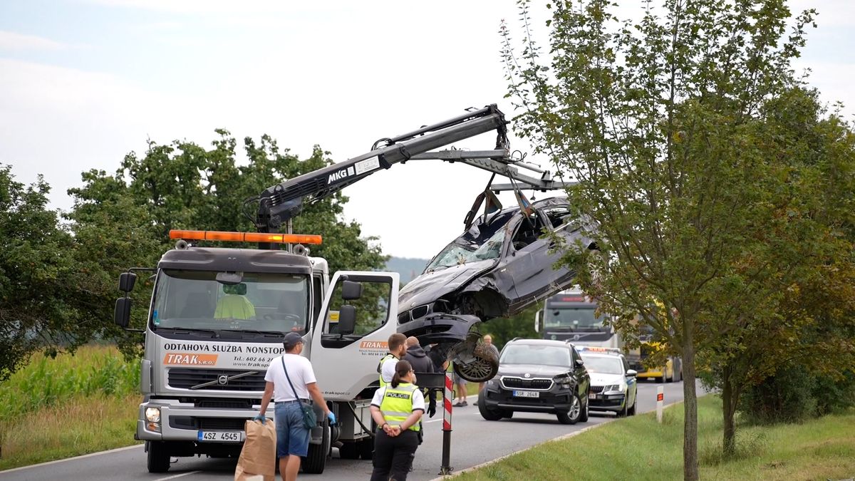 Řidička vyletěla na Rakovnicku ze silnice, na místě zemřela. V autě vezla dvě děti