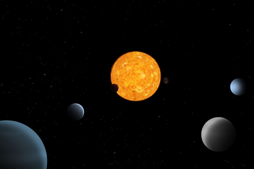 Ilustrace planetárního systému TOI-178