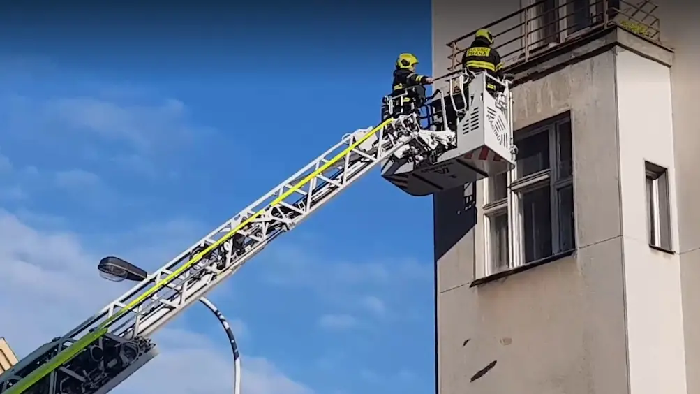 Zásah hasičů ve Slezské ulici v Praze