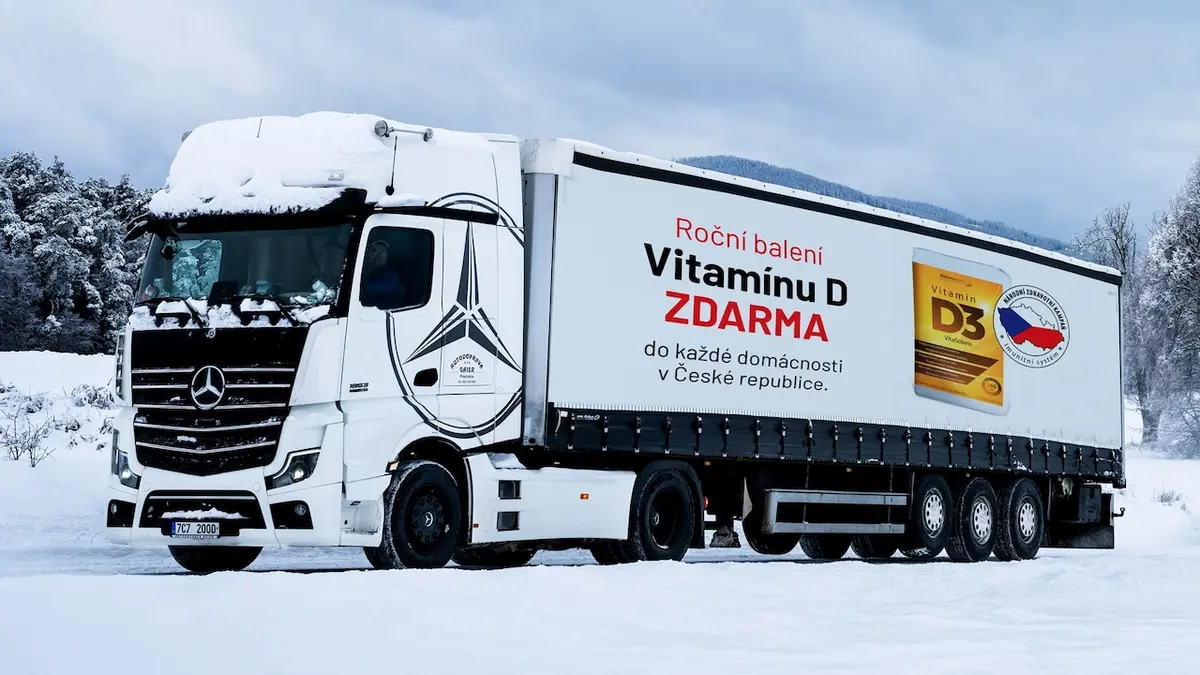 Lastebiler fulle av immunitet er på vei til Tsjekkia fra Norge.  Vitamin D vil være gratis for alle familier.  Hvordan få det?