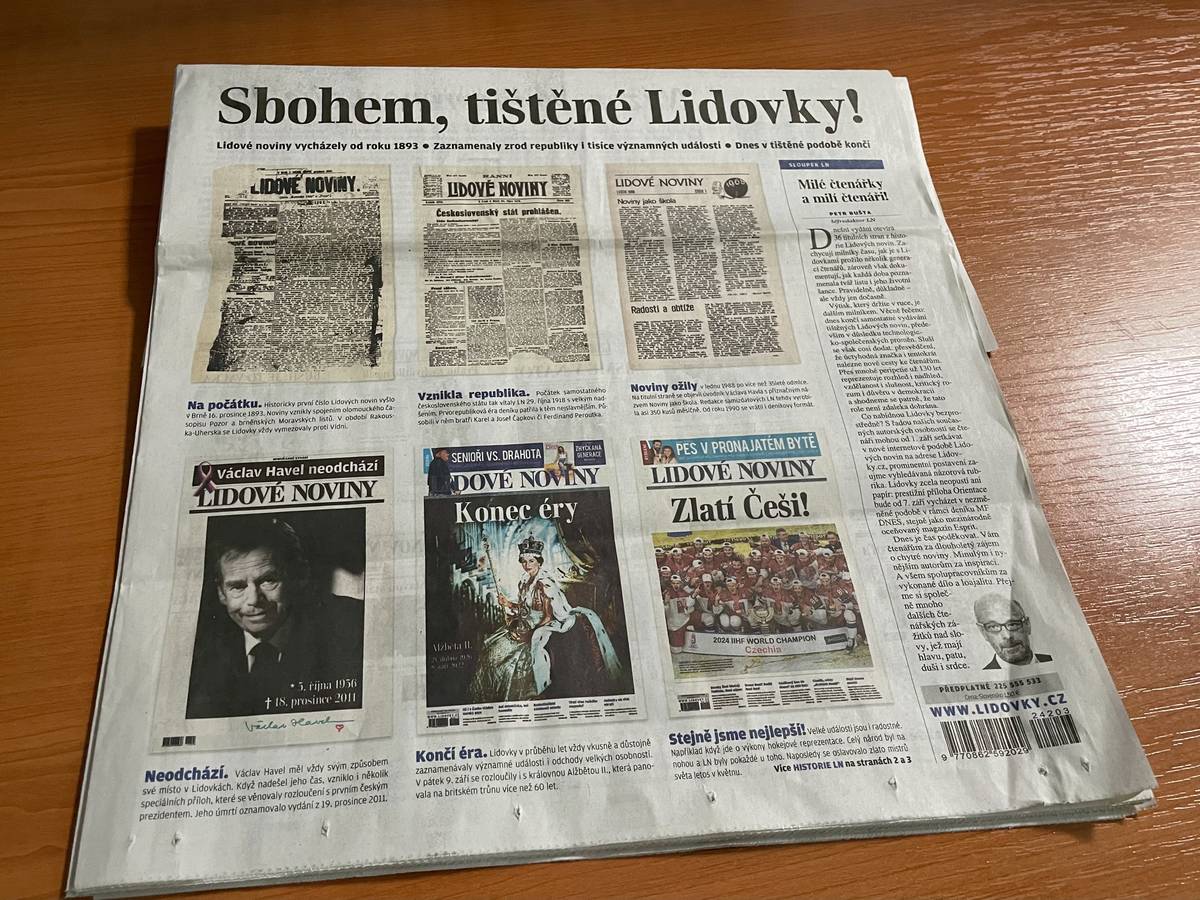 Poslední tištěné vydání Lidových novin. Chybí vám?