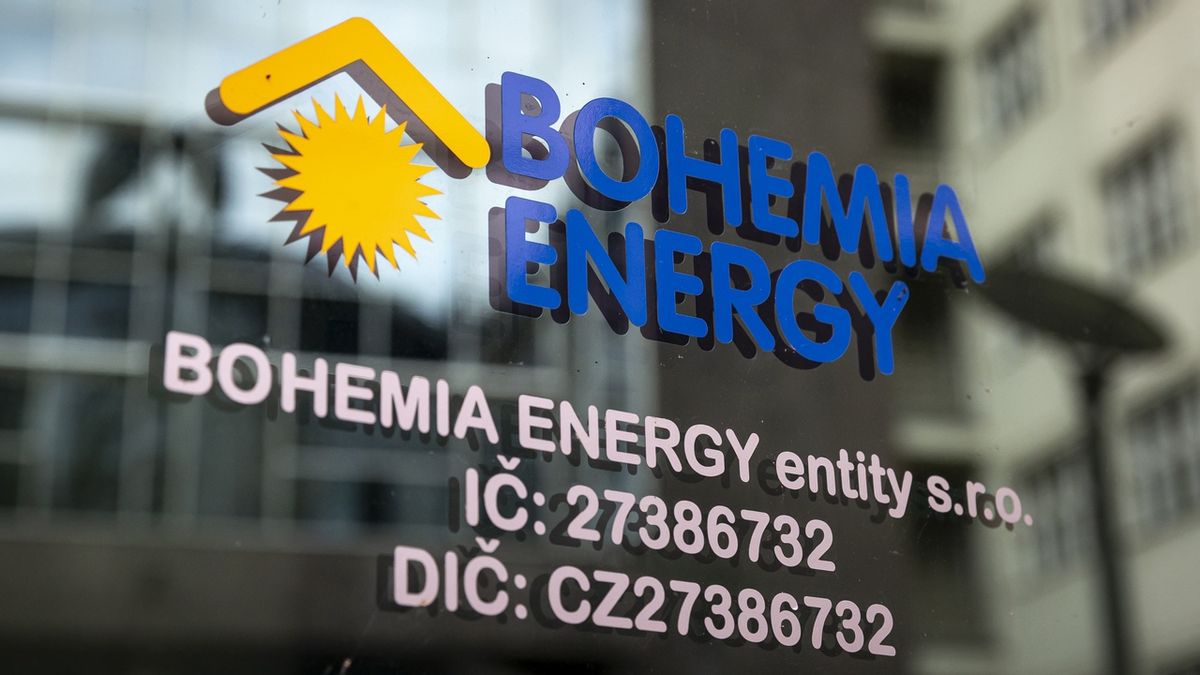 Logo společnosti Bohemia Energy na pobočce jejího zákaznického centra