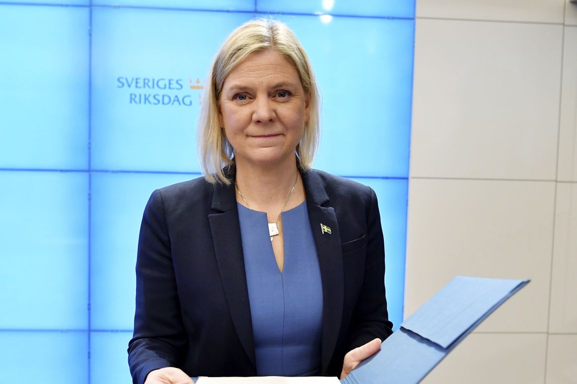 Sociálně demokratický premiírka Magdalena Anderssonová