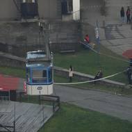 Druhá kabina po spuštění z lan