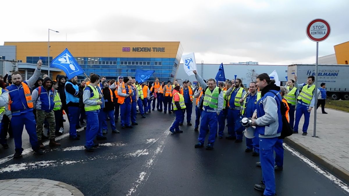 Zaměstnanci Nexen Tire u Žatce zahájili stávku