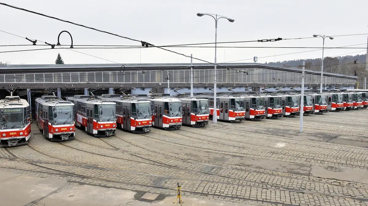 Tatra T6A5 trams.
