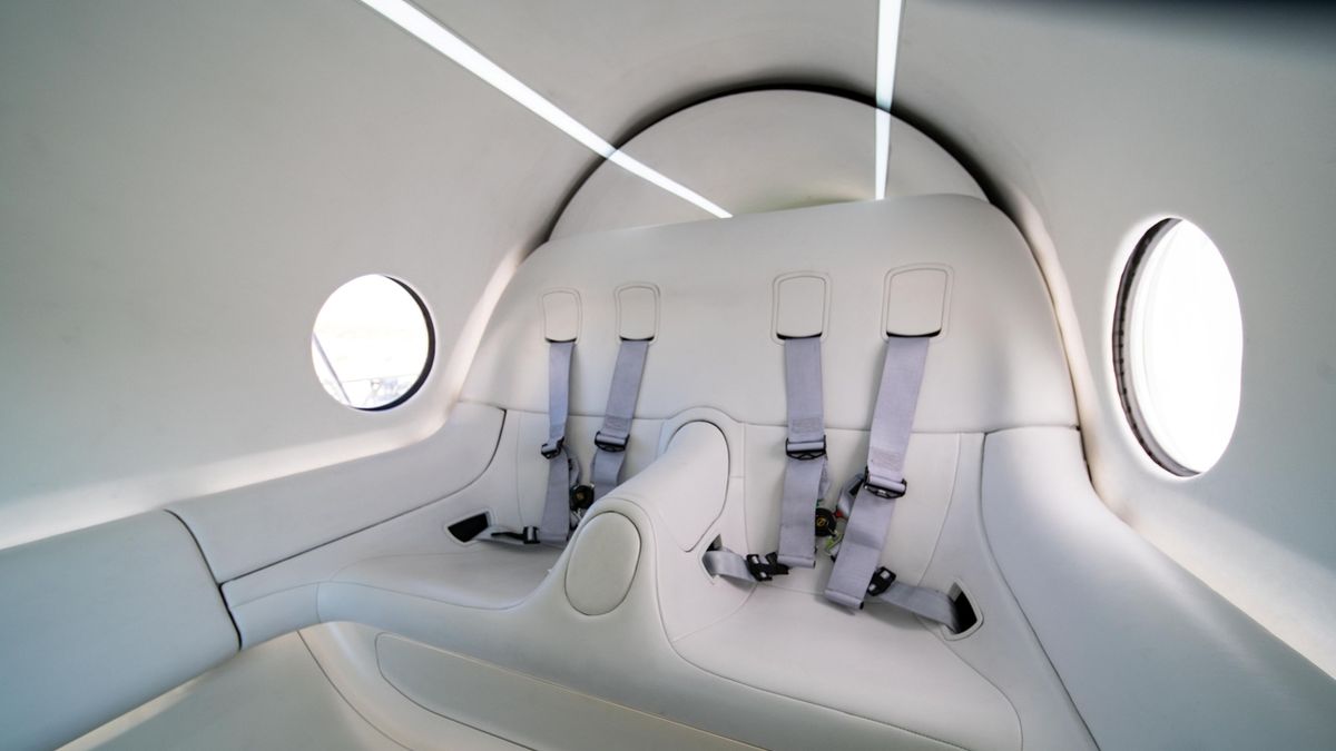 Interiér kabiny hyperloopu