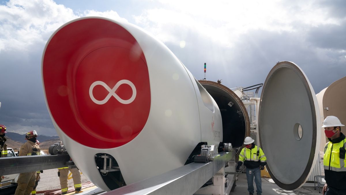 Kabina Virgin Hyperloopu v Las Vegas