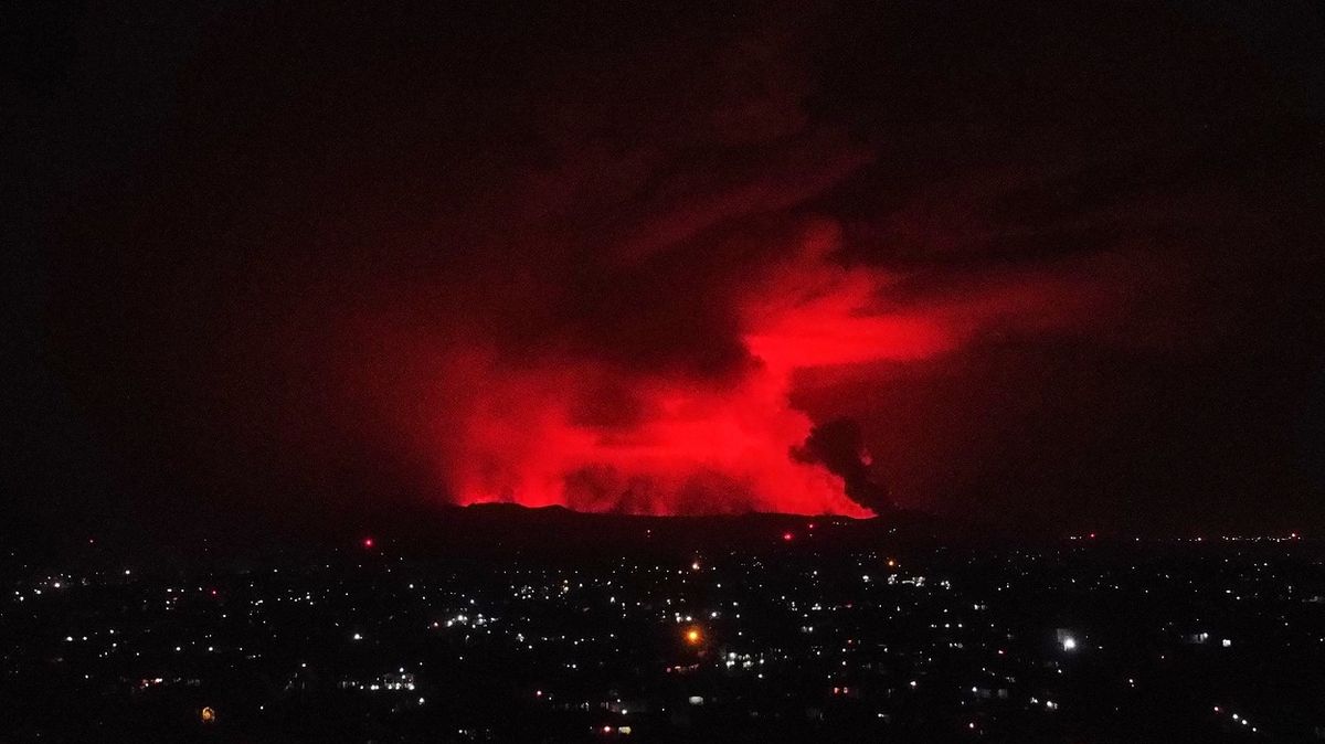Erupce sopky Nyiragongo