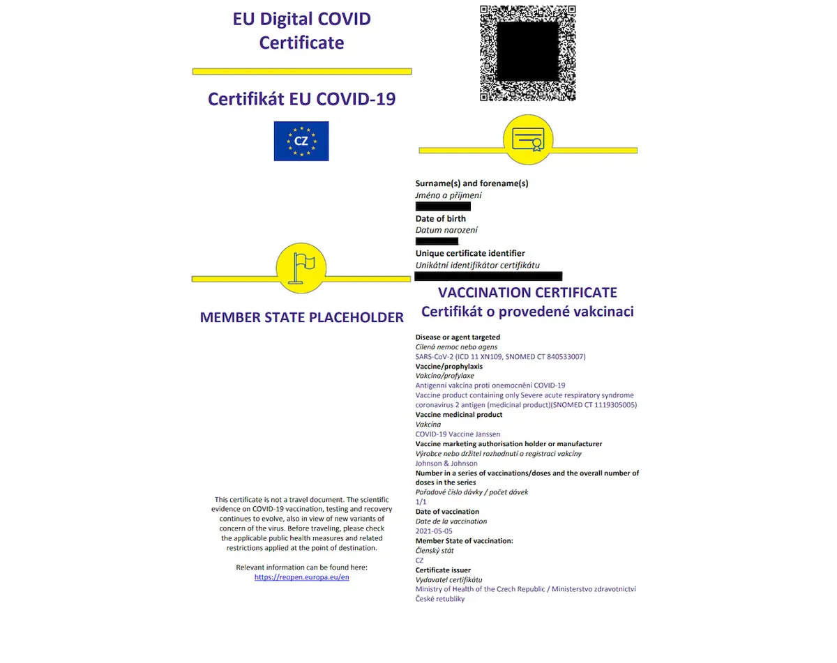Covid Pas Certifikat O Ockovani Kde Ho Stahnout A Kde Plati