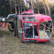 Kabina spadlé lanovky