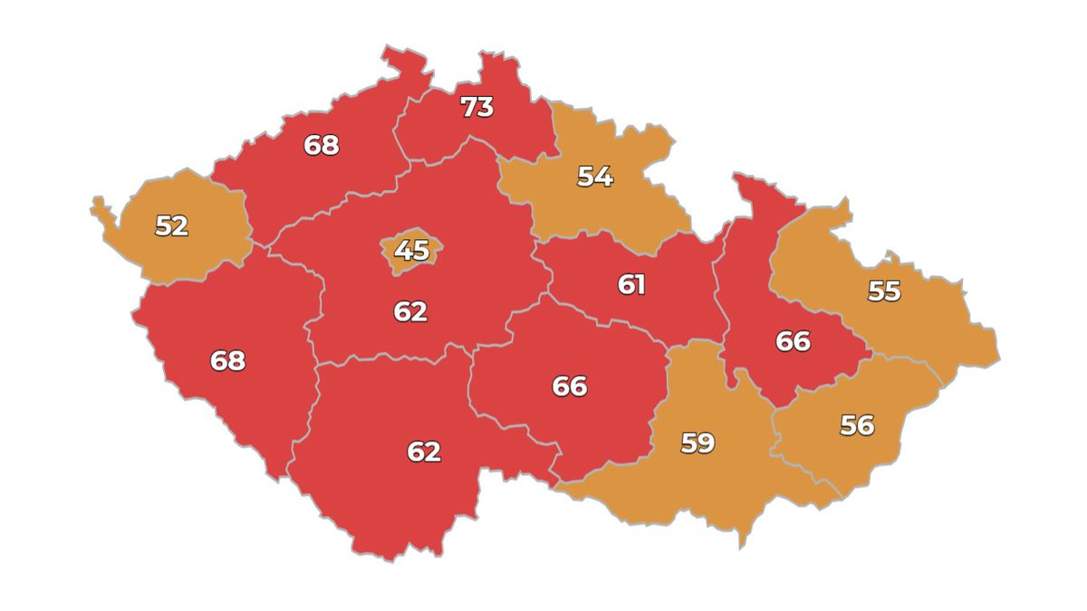 Na mapě PSA je oranžová už polovina krajů
