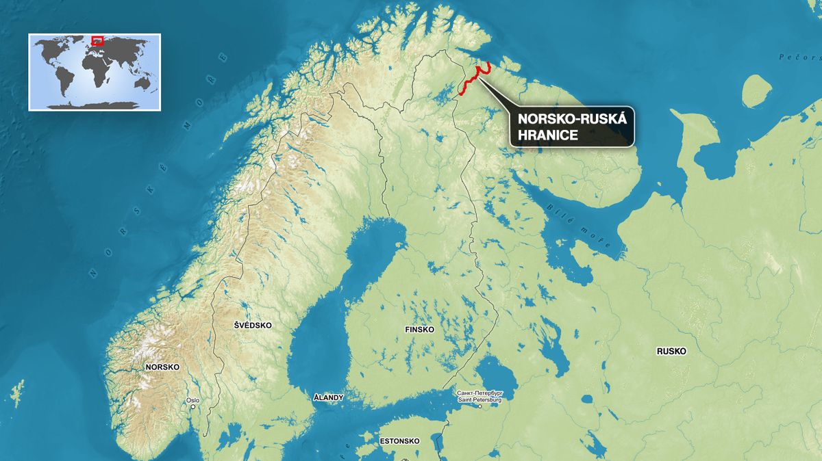 Nečůrejte směrem do Ruska, vyzývá tabulka na norské hranici