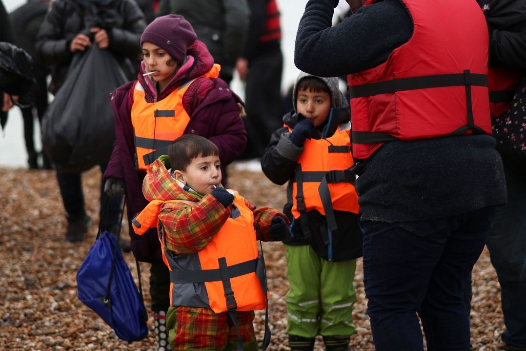 Zachráněné děti migrantů v Dungenessu 