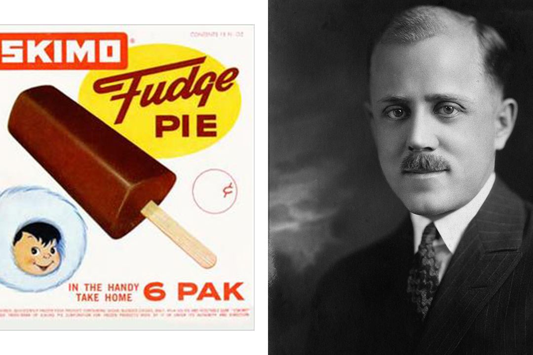 Christian Kent Nelson (1922) a pozdější (1943-1954) balení nanuků Eskimo Pie