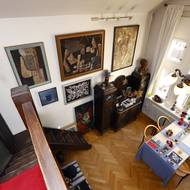 Pohled z horního podlaží bytu