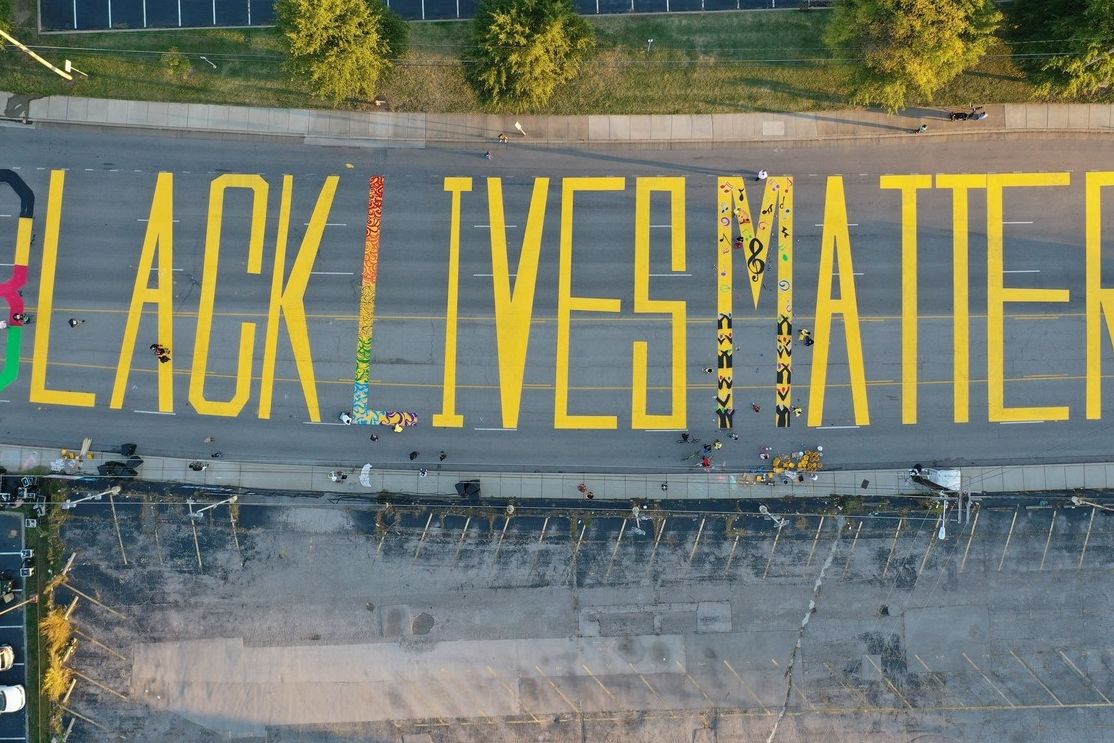 Protest hnutí Black Lives Matter v americkém Nashvillu, říjen 2020