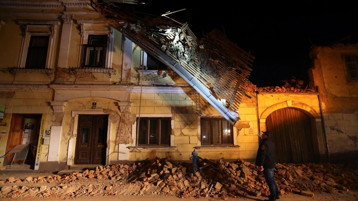 Škody způsobené zemětřesením v Petrinji.