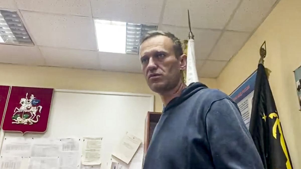 Alexej Navalnyj u soudu ve městě Chimki