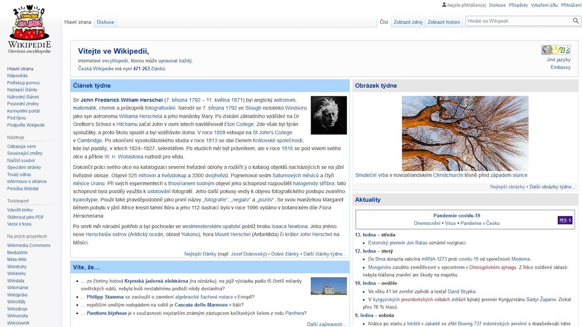 Česká verze Wikipedie byla spuštěna před 20 lety