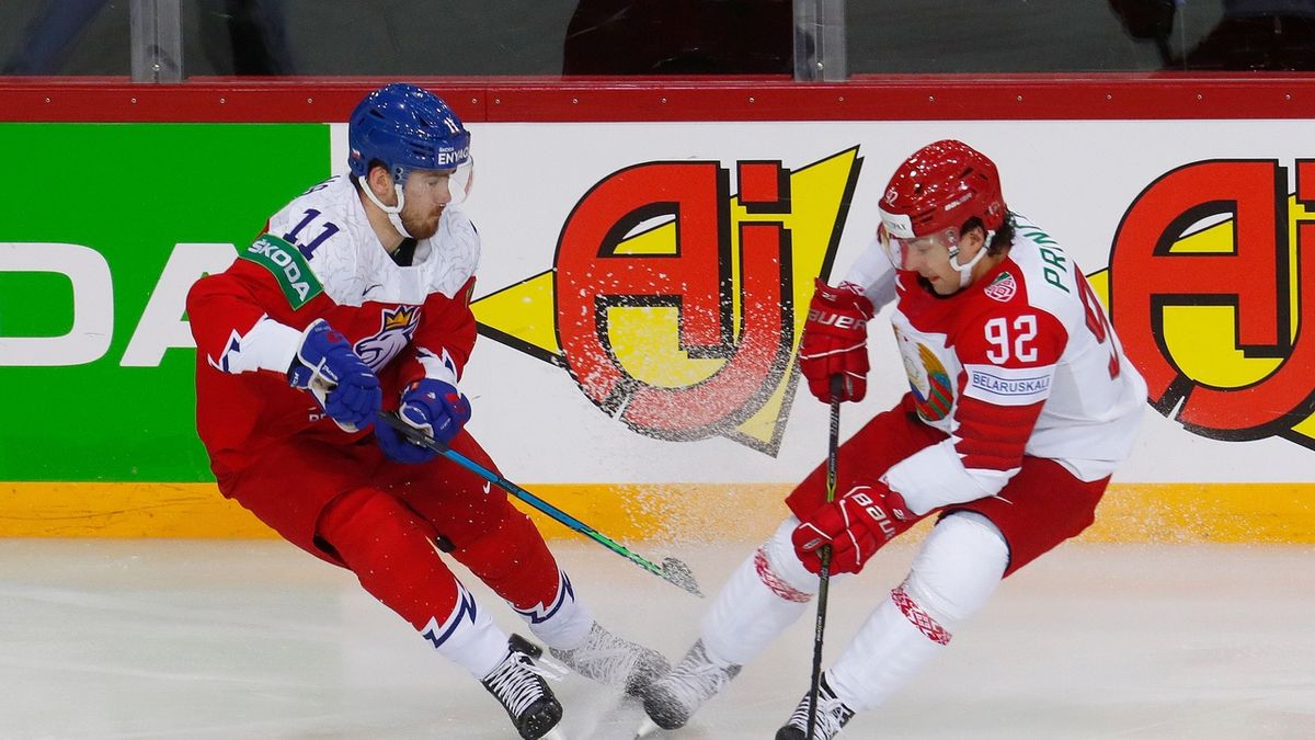 Čeští hokejisté vyhráli nad Běloruskem 3:2