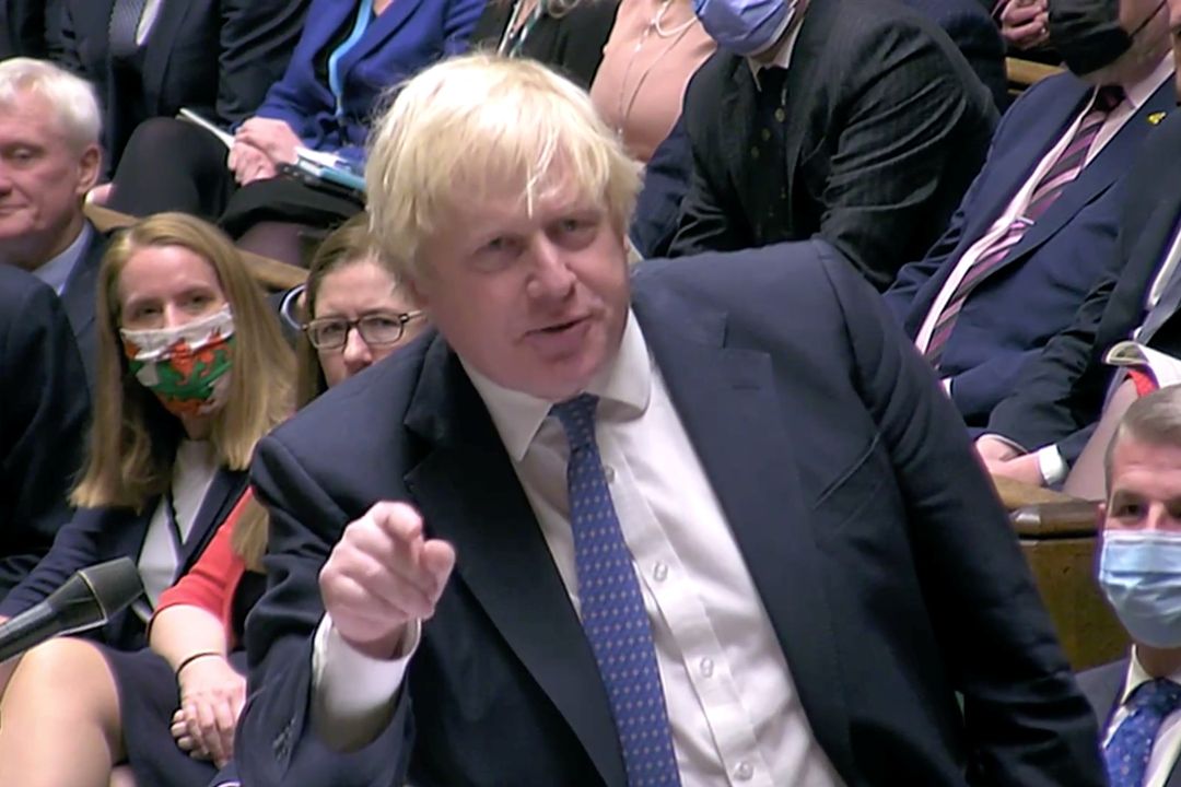 Britský premiér Boris Johnson v parlamentu 