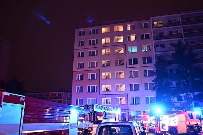 Požár bytu v pražské Krči