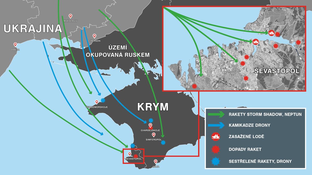 Ukrajinský útok na Krym byl mimořádně silný. Podařilo se přehltit ruskou obranu