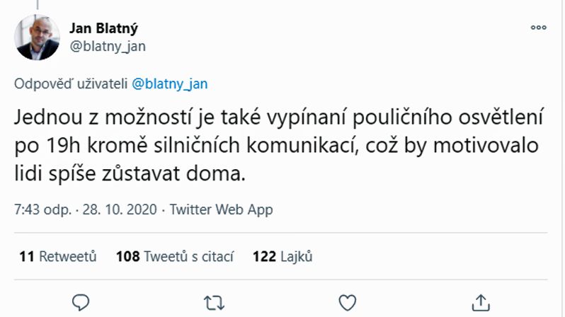 Falšený twitterový účet nového ministra zdravotnictví Jana Blatného