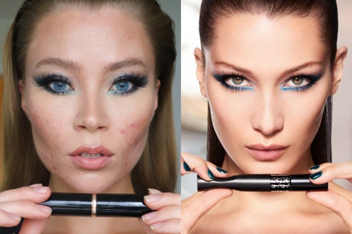 Yoella Nygrenová ukazuje srovnání, jak vypadá make-up na reálné ženě a jak na modelce v reklamě.