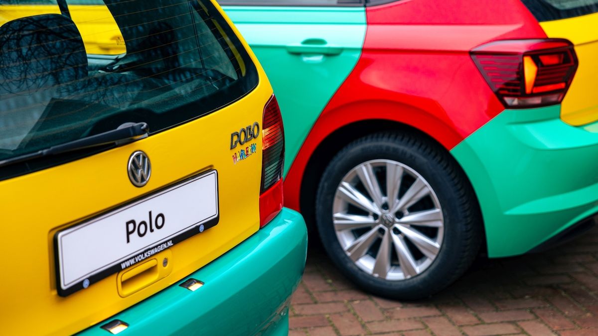 Volkswagen Polo Harlekin (původní vlevo)